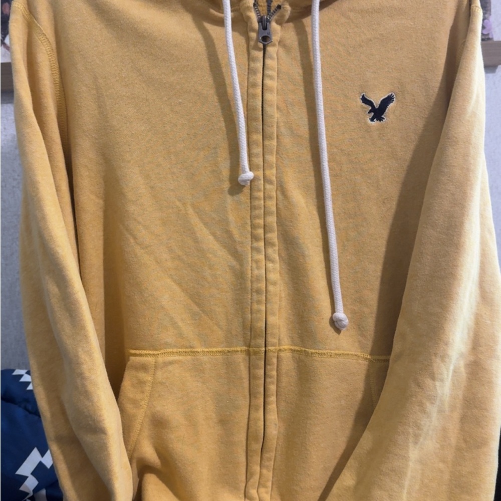 American Eagle Outfitters Yellow Zip Up Sweater